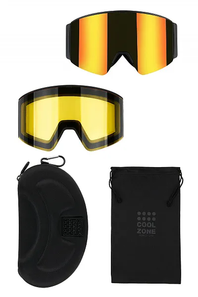Маска оранжевая магнитная горнолыжная Cool Zone