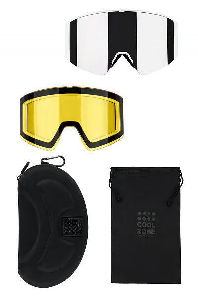 Маска белая магнитная горнолыжная Cool Zone